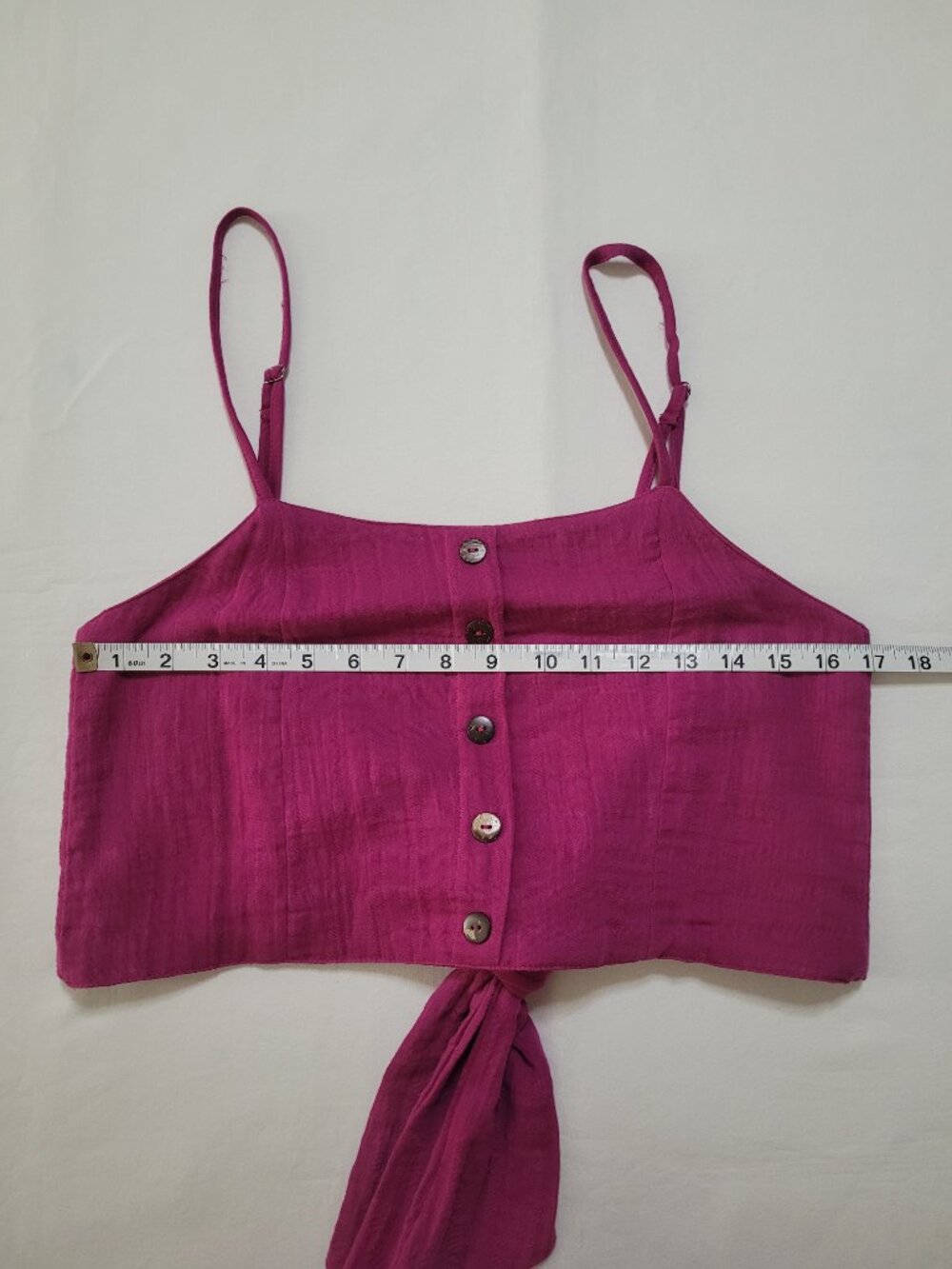 Lotus & Luna Cruisin Crop Top Viva Magenta Cotton Gauze Boho Top Large Coastal - Picture 7 of 9